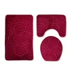 Anti Slip Shower Carpets Set Home Toilet Lid Cover Shower Room Rug Floor Mats Bathroom Bath Mat Set Toilet Rugs Flannel 210724