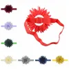 Bandeau élastique en mousseline de soie pour bébé, couleur unie, chrysanthème fait à la main, accessoires pour enfants, cadeaux d'anniversaire