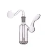 Mini Small Oil DAB RIGHTAHS 5 MM Dikke kam perc Percolator Glass Bongs Clear Pink Blue 14mm Waterleidingen met Tabak Kom