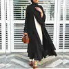 Etniska kläder Solid Open Abaya Kimono Dubai Turkiet Kaftan Muslim Cardigan Abayas Klänningar För Kvinnor Fritidskläder Femme Kaftan Islam