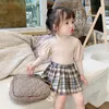 INS Little girls New Puff Sleeve T-shirts Blank T shirt Autumn Fashion Cotton Full Keep Warm sleeve Girl Top 1-6 years Accesories 544 K2