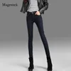 Skinny High Waist Jeans Korean Style Woman Black for Women Spring and Autumn Elastic Cotton Denim Trousers 10833 210518