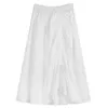 Koreaanse onregelmatige trekkoord witte tooling rok student vintage A-lijn hoge taille plooirok zomer vrouwen rok streetwear 210619