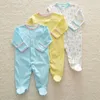 born Infant Baby Jungen Mädchen Strampler Baumwolle Langarm Pyjama Overall Kleinkind Kleidung Outfits 3 Teile/los 211011
