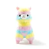 35-50 cm mignon arc-en-ciel alpaga mouton poupée jouets en peluche animaux en peluche oreiller coussin cadeau de noël pour les enfants 210728