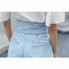 Sida dragkedja flyg shorts jeans kvinnor sommar hög midja spets-up kvinnlig mörkblå byxor plus storlek denim tjej 210601