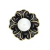 Women Pearl Flower Brooch Pins Black White Enamel Brooches Business Suit Tops Badge Men Fashion Jewelry will and sandy