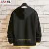 Sfabl Moda Erkek Hip Hop Hoodie Kazak Büyük Pocket Streetwear Erkek Rahat Siyah Beyaz Kapüşonlu Kazak Erkekler 210813