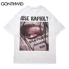 T-shirts surdimensionnés Harajuku affiche impression Punk Rock gothique t-shirts chemises Streetwear Hip Hop décontracté coton hauts amples 210602