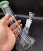 8 inç Beher Baz Su Boruları Nargile Yağı Brülör Brülörler Ile 4 inç Downstem 14mm Erkek Temizle Cam Kase Beğenci Dab Rigs Sigara Heady Bongs Balmumu Tütün Tütün Tütün