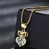 Collana con ciondolo a forma di gufo Collane animali con zirconi cubici placcati in oro 18 carati per gioielli di moda per ragazze da donna