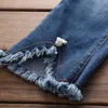 Lente herfst ontwerp 3 4- 8 10 12 jaar kinderen elastische lange broek gewassen kwastje baby kinderen meisjes wijd been denim jeans 210529