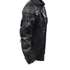 Мужские куртки мужчины кожаная куртка зима водонепроницаемый длинный из искусственного мехового шума мотоцикл одежда готическая черная молния