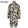 Cárdigan elegante para mujer, moda informal, ropa de otoño para manga larga, suéteres Vintage con estampado de leopardo, Otoño Invierno 210914