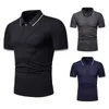 Poloshirts Neues, stilvolles, plissiertes Kurzarm-POLO-T-Shirt für Herren
