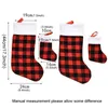 Christmas Stockings Family Xmas Tree Decoration Fireplace Hanging Stocking Candy Gift Bag Santa Classic Red Black Buffalo Plaid Holiday Season Party Decor JY0725