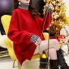 Femmes pull chandails col roulé pulls rouge Beige tricoté pulls décontractés doux chaud rayé coréen Pull hauts 210430