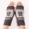 Gants tricotés à demi-doigts pour femmes et filles, mitaines creuses sans doigts, manches de bras, gants papillon, automne et hiver