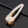 Golden Bling Hair Clips Clamp Barrettes Simple Crystal Bobby Pins Clip for Women Girls Fashion Jewelry Will and Sandy