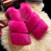 ZADORIN 3XLAutumn Winter Thick Warm Faux Fur Vest Women High Quality Fashion V-Neck Short Fur Coat Female Fur Waistcoat 211019