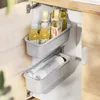 Кухонный туалет Многофункциональный висит для хранения корзины для хранения настенный ящик для хранения приправа полки стойки кабинета Push-thing