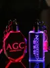 Favor de fiesta clásico grabado láser logotipo de moda llavero de cristal en forma de corazón colorido LED llavero colección de regalos