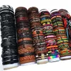Party Gift Random 50PCS/Lot Multilayer Multi-color Leather Bracelet Men Braided Handmade Rope Wrap Bracelets & Bangle
