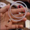 Bangle Bracelets Jewelry A Pair Natural White Chalcedony Jade Agate Bracelet For Women Drop Delivery 2021 C7Bqj