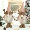 2022 År Faceless Forest Santa Doll Juldekorationer för Home Pink Nordic Style Christmas Dwarf Ornaments Toy Navidad 211104