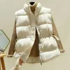 Gilet più caldo per il corpo in cotone Donna Taglie forti Cerniera spessa Giù Cappotto caldo nero beige per 210909