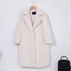 Cappotto invernale da donna caldo in pelliccia sintetica Cappotto lungo da donna spesso Colletto rovesciato Cappotto caldo da donna con cintura Casaco Feminino 211129