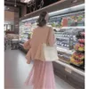 스타 스팽글 메쉬 주름 치마 3 층 높은 허리 얇은 롱 스커트 블랙 솔리드 핑크 여성 한국 패션 여름 미디 스커트 210619