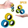 Fantastisk DHL gratis rolig spinner magnetiska armband ring packa upp Toy Magic Ring Props Tools Anti Stressleksaker Stress Barnleksaker Relief BT011730303