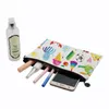 16*23CM white sublimation Linen Makeup Bags Women Cosmetic Bag Pen Box bag Cover Travel make up bag