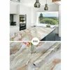 Marble Wallpaper Waterproof Self Adhesive Wall Stickers PVC Kitchen abinet Contact Paper Bathroom Wall Stickers Furniture Decor 210705