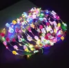 Decorative Flowers Wreaths Festive Party Supplies Home Garden Led Glow Crown Headbands Light Rave Floral Hair Garland Wreath Wed5723658