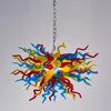 Lustre en verre multicolore soufflé à la main de conception de lampe contemporaine avec ampoule LED décoration de mariage lampes suspendues