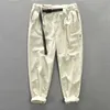Printemps Automne Safari Style Japon Harajuku Cargo Pant Homme Casual Lâche Solide Couleur Simple Pantalon Coton Doux Streetwear Avec Ceinture 210715