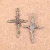 75st Antik Silver Bronze Plated Cross Flower Branch Charms Pendant DIY Halsband Armband Bangle Findings 35 * 23mm