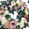 Artificial Pink Rose Wreath 15inch Front Door Wreaths with Hydrangea Green Leaves Garland Mother's Day Wedding Home Decor