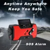 Radio Emergency 2000mAh-Solar Hand Crank Portable AM/FM/NOAA Weather With & Reading Lamp Cell Phone Charger