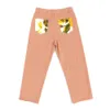 Jeans Woman Vintage High Waist Pants Fit Young Girls Cute Sunflower Stitching Pattern Autumn Winter Trousers Female Orange 210629