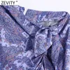 Zevity Femmes Vintage Noix De Cajou Imprimer Ourlet Irrégulier Sarong Jupe Faldas Mujer Femme Bowknot Retour Zipper Casual QUN800 210621