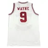 남자 Dwayne Wayne 9 Hillman College Maroon 농구 유니폼 디럭스 다른 세계가 던져