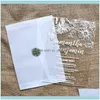 Cartes de vœux Événement Fête Fête Fournitures Maison Jardin20pcs Acrylique Transparent Cristal Invitation De Mariage Créatif Personnalisation Personnelle