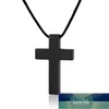 Zorcvens Classic Black Cross hanger met touw ketting rvs heren sieraden eenvoudige stijl crucifix choker colar fabriek prijs expert ontwerpkwaliteit