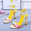 Large high-heeled women's shoes summer fish mouth European and American cross-border women's fashion sandals slippers women