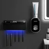 UV Toothbrush Holder Sanitizer Sterilizer Toothpaste Squeezer Dispenser LED Displayed Timming Disinfection Bathroom Accessories Se270Q