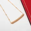 Charm Pendant -halsband i 18K Rose Gold Plated For Women Wedding Jewelry Gift Have Box Stamp PS7362