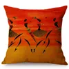 Abstract Africa Impression Dancing Women Home Decor Throw Pillow Cover Gold Sunset Oil Painting Art Gallery Cushion Cushion/Decorative